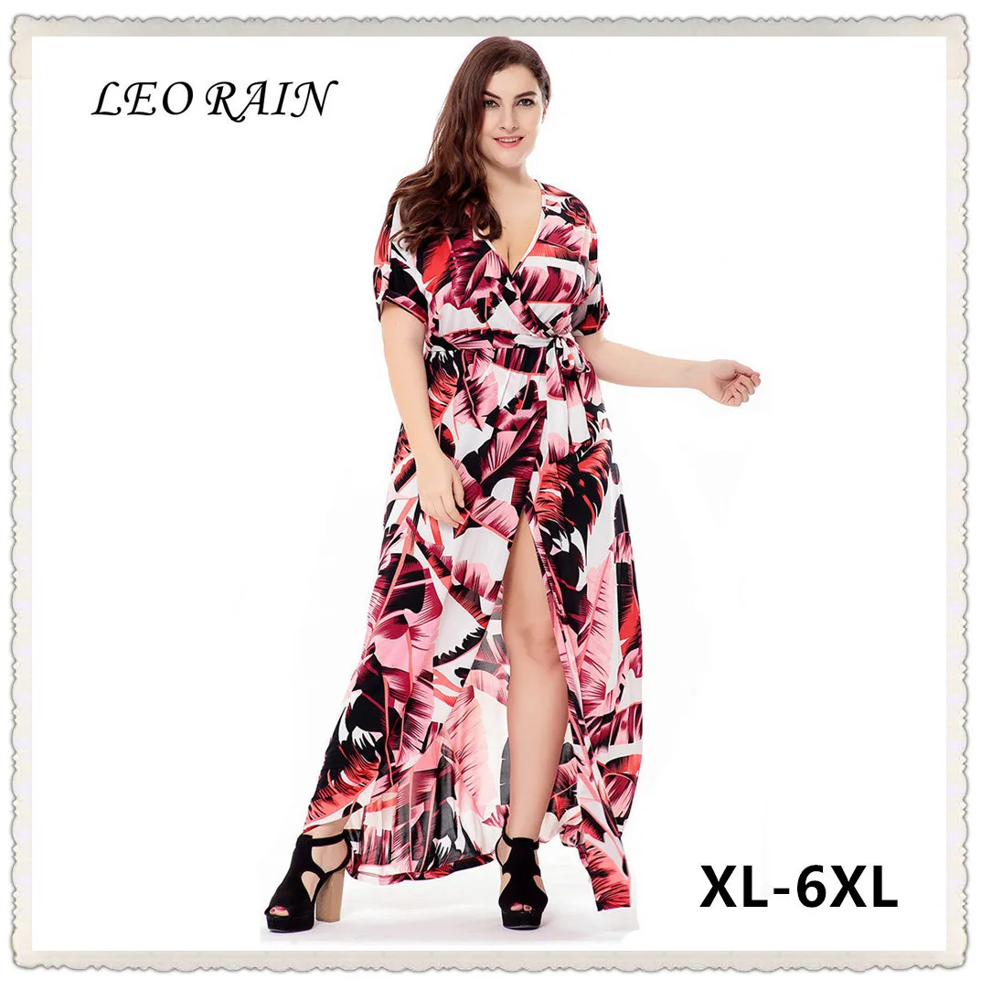 2017 Длинные Новые летние код печати пляжное богемное большой размер платье макси