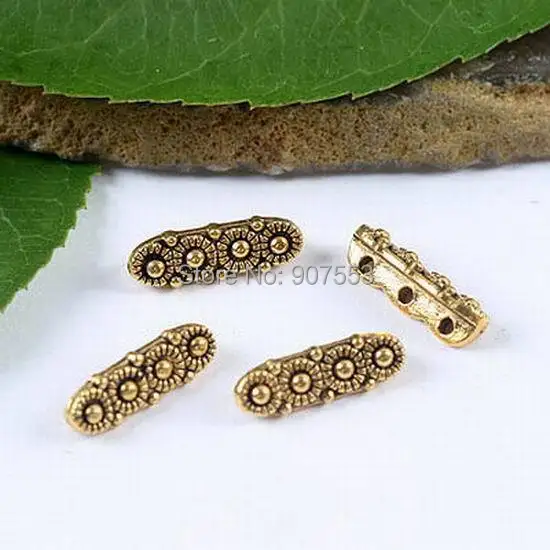 

80pcs dark gold-tone 13.7mm long 3holes connector h1847