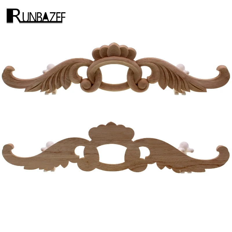 RUNBAZEF некрашеные декоративные деревянные наклейки с резьбой угловая Цветочная