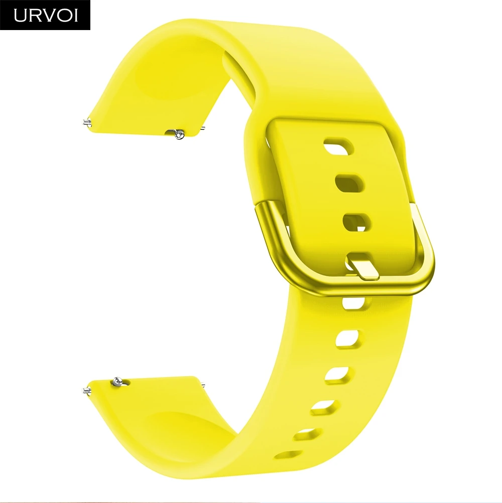 Yellow URVOI силиконовый ремешок для Galaxy watch активный ремешок для Galaxy watch 42 мм Официальный Дизайн быстросъемные шпильки мягкий прочный - Цвет ремешка: Yellow