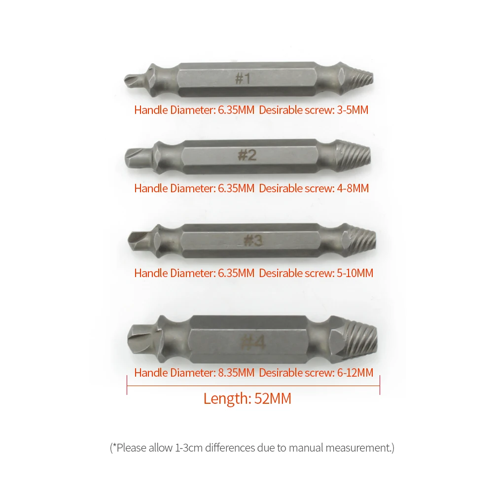 4 шт. экстрактор сломанных болтов для снятия сломанной головки|Наборы ручных