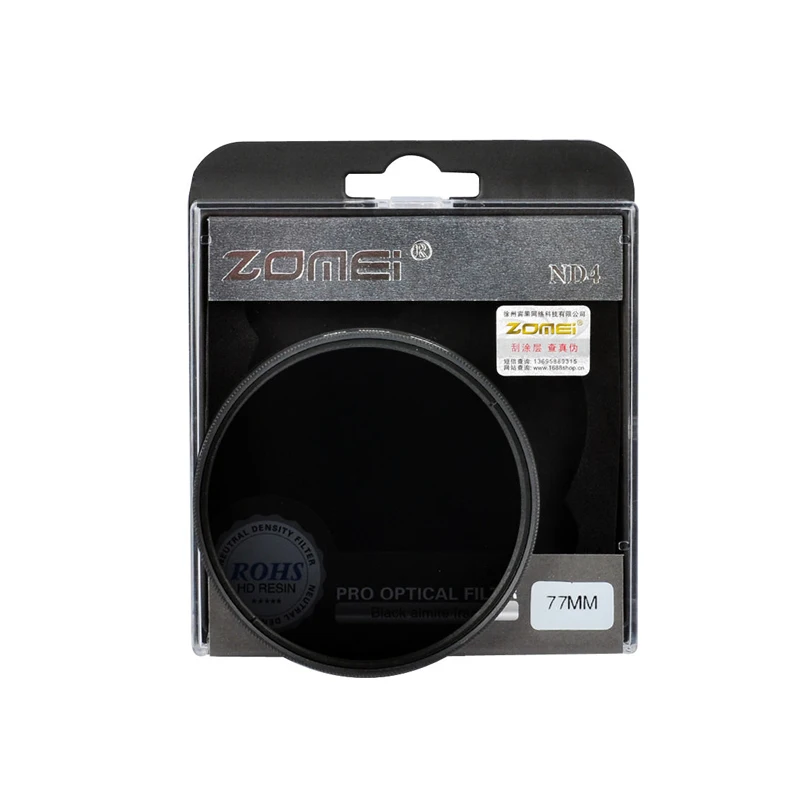 ZOMEI HIGH Quality Neutral Density filtro ND2 ND4 ND8 Filter for Canon Nikon Sony Pentax Camera Lens 52/55/58/62/67/72/77/82mm |