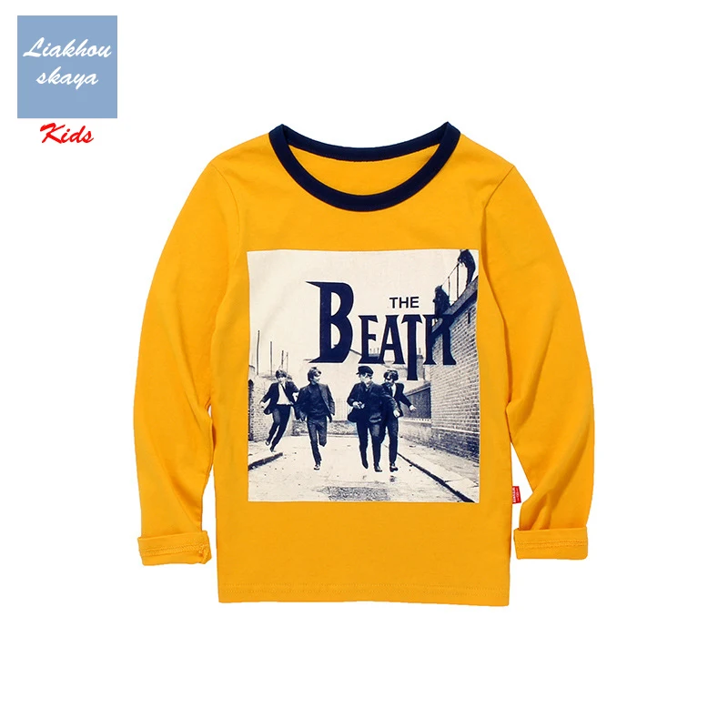 Liakhouskaya Fashion 2021 T Shirt Children Boys Long Sleeve Tshirt Spring Autumn Top Teen Kids Boy 100% Cotton Clothes 4-15 Y | Детская