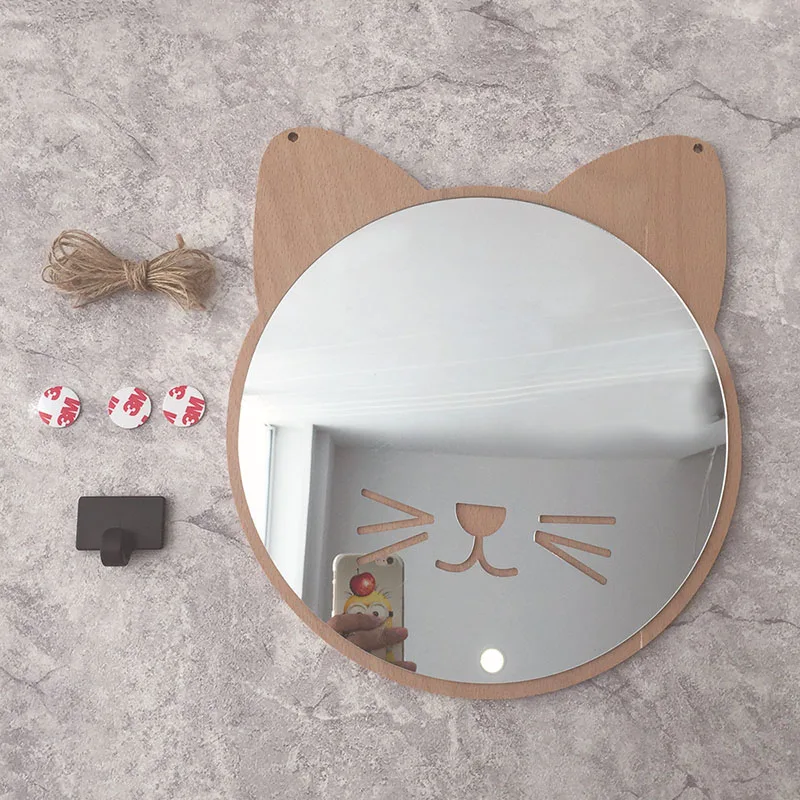 Белый Cosy Moment в скандинавском стиле зеркальная Настенная Наклейка висящая кошка облако звезда Кролик Девочка безосколочный акриловый настенный Декор для детской комнаты - Цвет: Белый