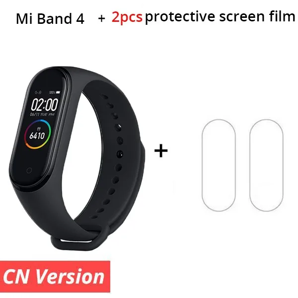 cn version add film Глобальная версия Xiao mi band 4 mi Band 4 смарт-браслет 3 цвета AMOLEDScreen Smartband фитнес-браслет Bluetooth спортивный смарт-браслет - Цвет: cn version add film