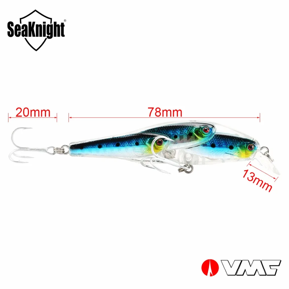 SeaKnight Minnow SK037 рыболовные приманки 1PC 10 2g 78 мм 0-1 0 м плавающая твердая приманка 3D
