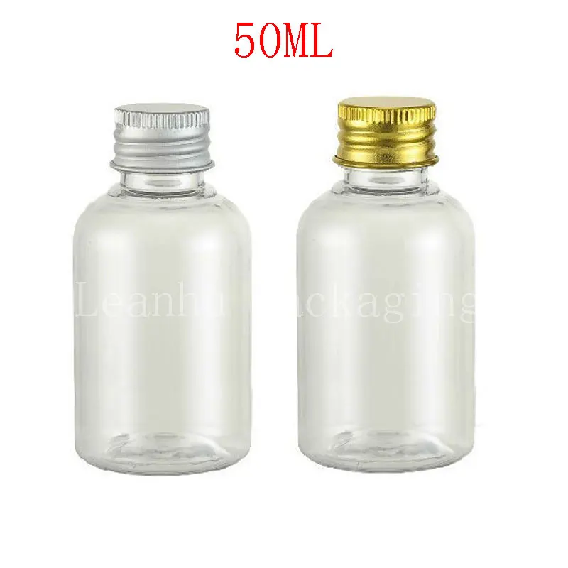 50ML Transparent Round Plastic Bottle , 50CC Empty Cosmetic Container , Shampoo / Lotion Sample Packaging Bottle ( 100 PC/Lot )