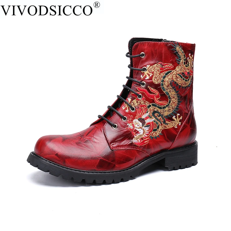 

Plus Size Metal Charm Pointed Toe Genuine leather Dress Boots Male Cowboy Ankle Boots Motorcycle Boot Zapatillas Hombre Black