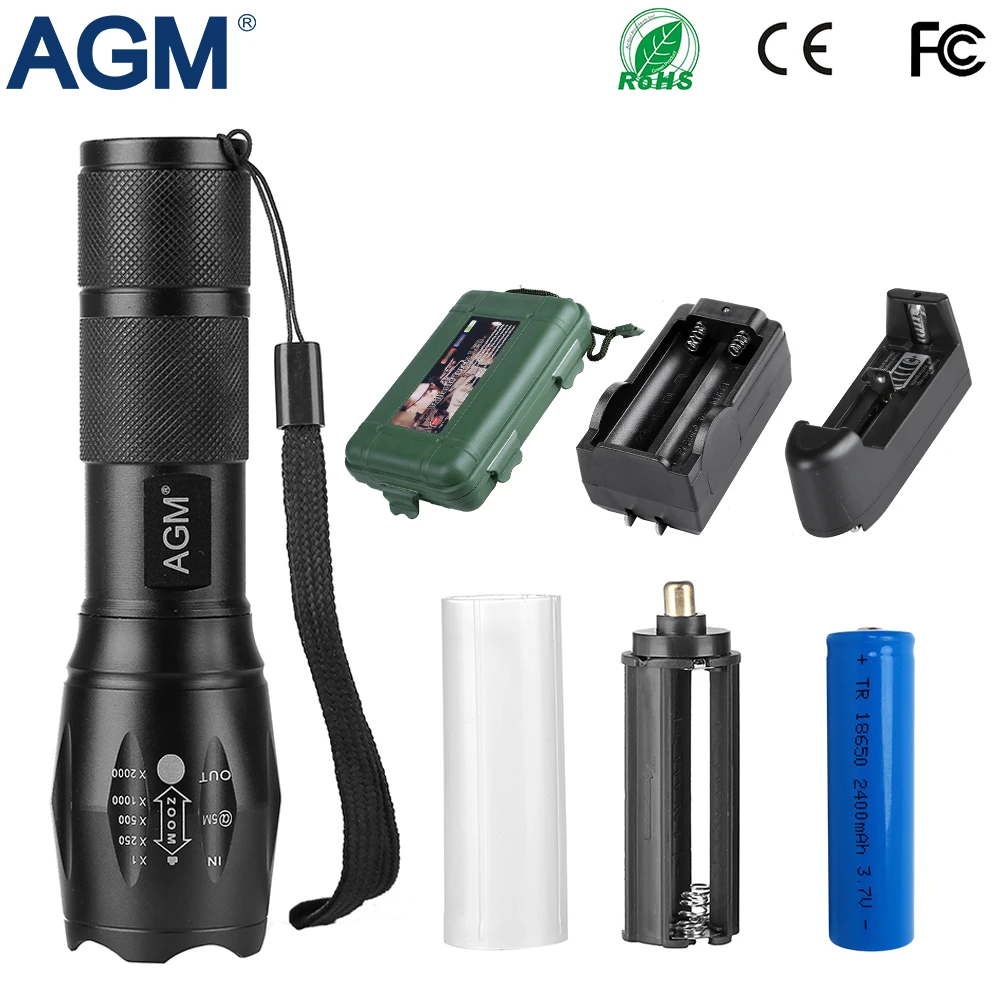 AGM CREE XML T6 светодиодный фонарик мощный XM L вспышка X900 лампа водонепроницаемый