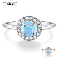 tigrade dazzling fire opal ring for women 925 sterling silver women resizable rings opals wedding engagement jewelry female