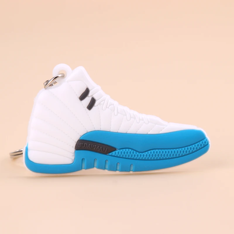 Picture Color9 Брелок Новые экзотические мини Jordan 12 ретро обуви ключевая цепь Для мужчин и Для женщин детские подарочные брелки на баскетбольных кроссовок ключ держатель Porte Clef - Цвет: Picture Color9