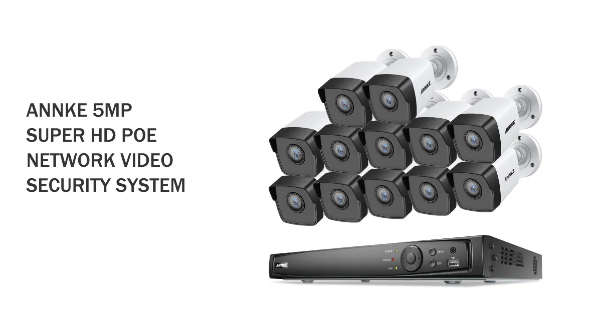 ANNKE 16CH 5MP H.265+ HD PoE сетевая система безопасности видео 12 шт. 4 мм объектив IP67 наружные ip-камеры с питанием по PoE Plug& Play PoE камера комплект