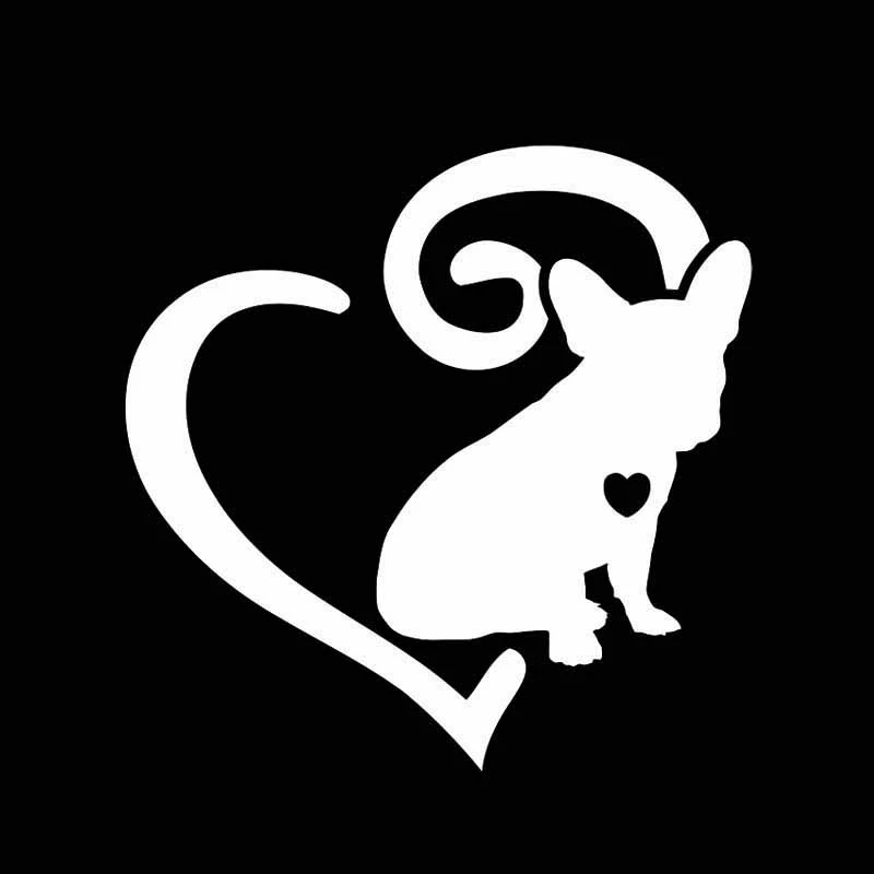 Автомобильная наклейка 15 см * Французский бульдог Frenchie Love Мультяшные наклейки с
