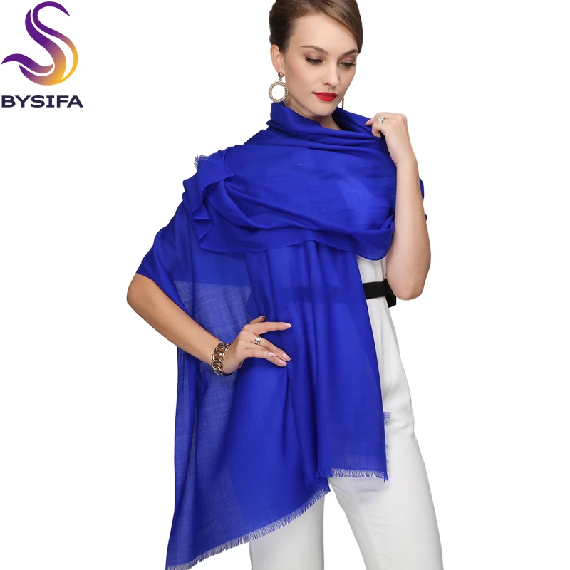 Женский шерстяной шарф однотонный длинный с принтом 100% Натуральная шерсть 210x80 см