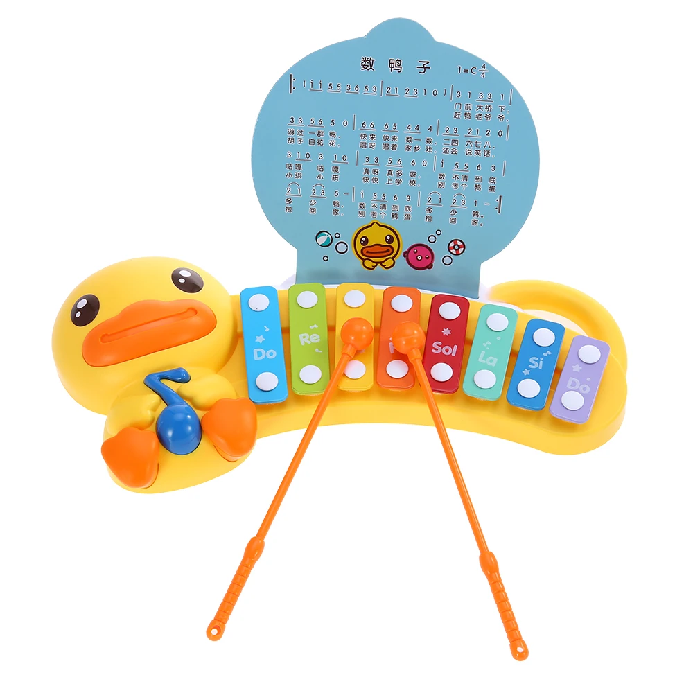 Игрушка скамейка-ксилофон с 8 умственными ключами и 2 мальетами детский