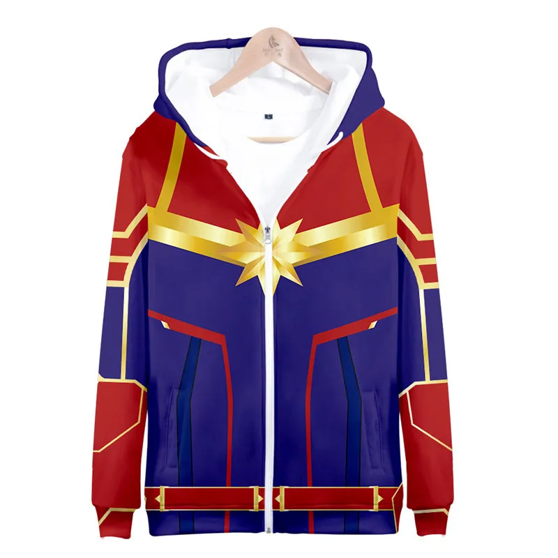 ZSQH Марвел Капитан толстовки с капюшоном MS Marvel Carol Danver Косплей Костюм для взрослых