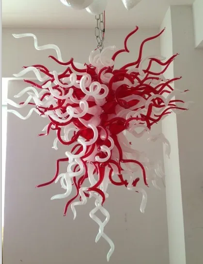 

Art Design Red and White 100% Blown Glass LED Chandelier Lighting