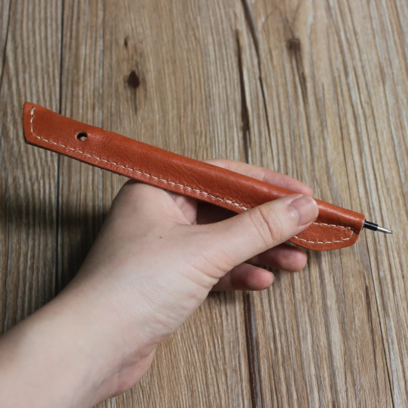 Чехол для ручек из натуральной воловьей кожи маленькие товары держатель