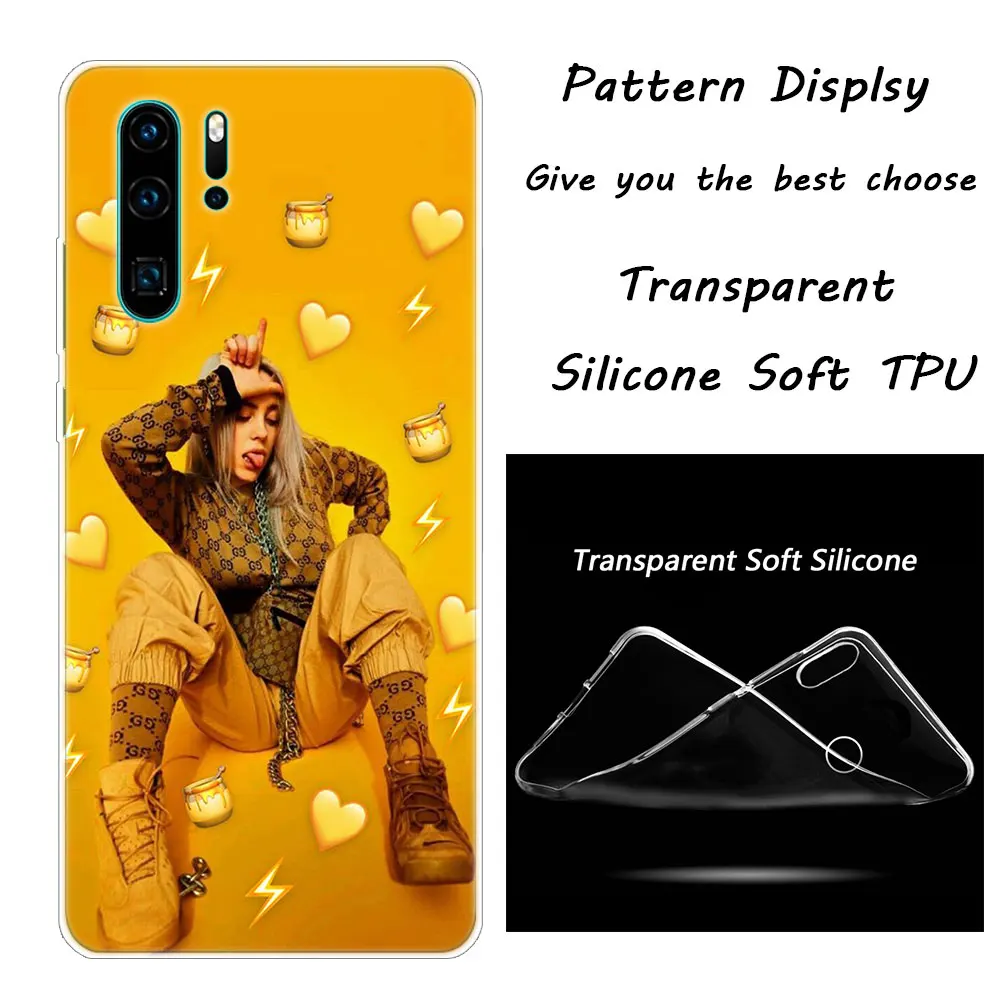 Billie Eilish Мягкий силиконовый чехол для телефона huawei P30 P20 Pro P10 P9 P8 Lite P Smart Z Plus NOVA 3 3i Модный чехол