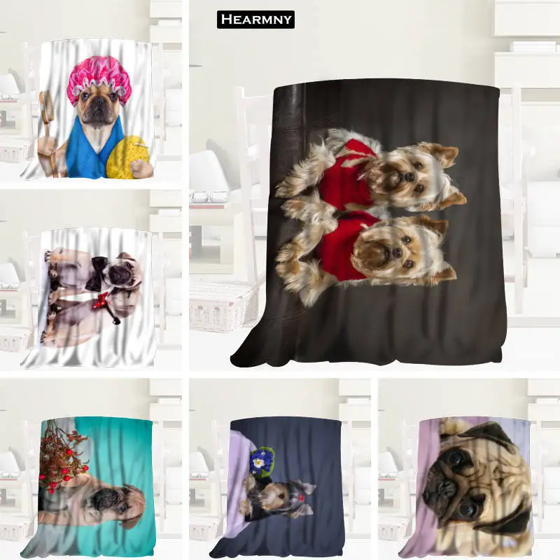 

Custom Dogs Animals Blanket Flannel Fabric 120X160cm,150X180cm,175X200cm Sofa Bed Throw Blanket Adult Warm Blanket