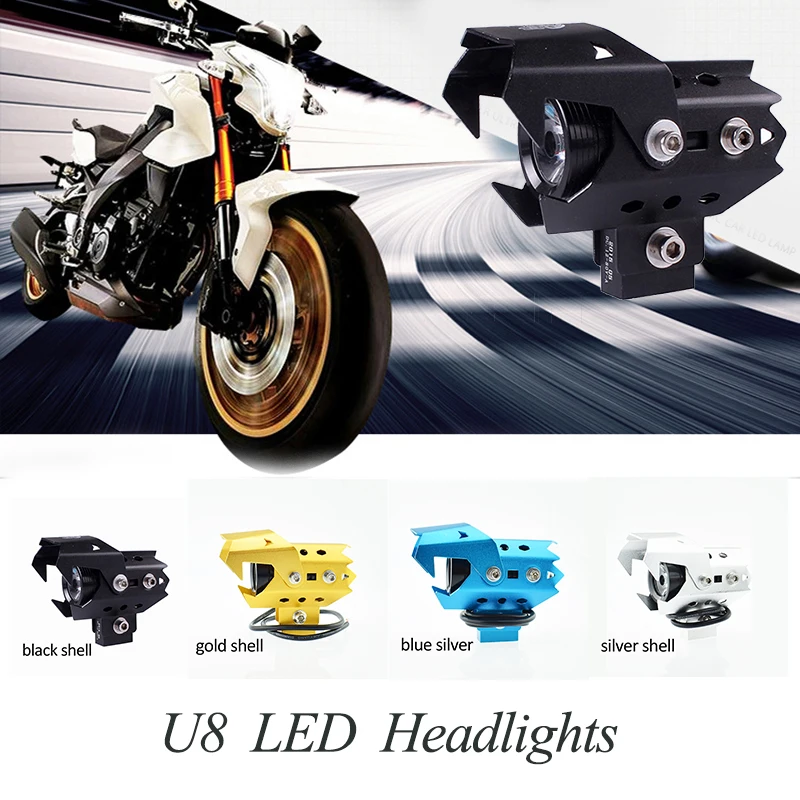 12v 125w Motorcycle Headlights LED moto working lights auxiliary lamp 6500k super bright fog spotlights head DRL |