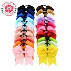 20 шт.лот 14 ''бант из корсажной ленты с эластичной резинкой для волос для чарлидинга бант для конского хвоста держатель для волос для девочекженщин 4,5