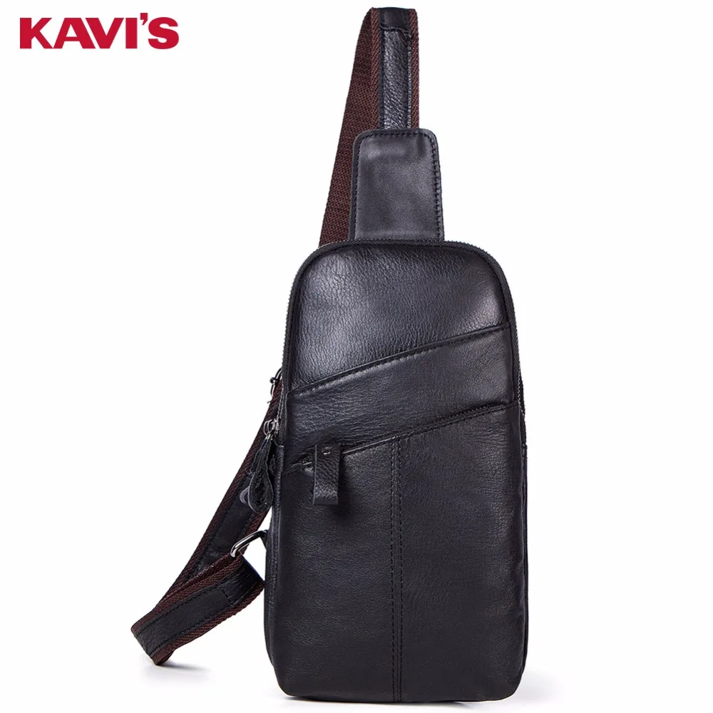 KAVIS натуральная кожа нагрудная сумка мужская через плечо клатч мужские сумки Bolsas
