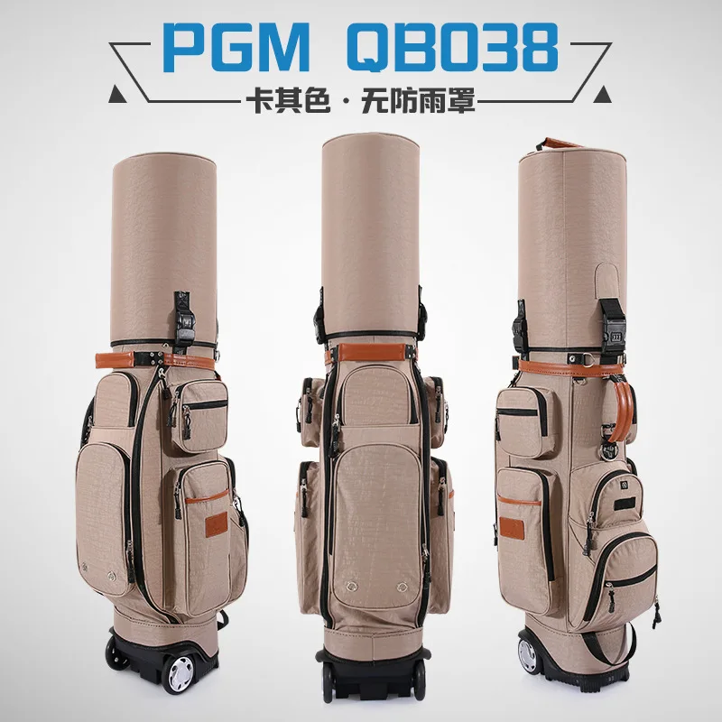 khaki PGM для путешествий, для гольфа, многофункциональная сумка на колесиках, для клюшек для гольфа, жесткая сумка с паролем/длинная воздушная сумка, термостатический карман A4727 - Цвет: khaki