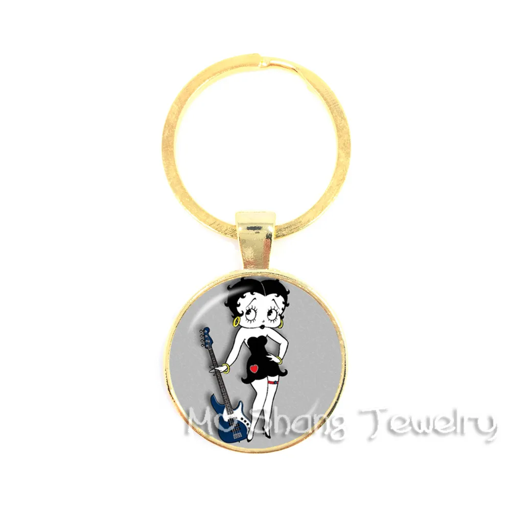 Новинка года Betty Boop брелоки милый мультфильм Античная бронза с покрытием брелок кольцо ювелирные изделия Сексуальная Betty Boop брелок для ключей - Цвет: 8