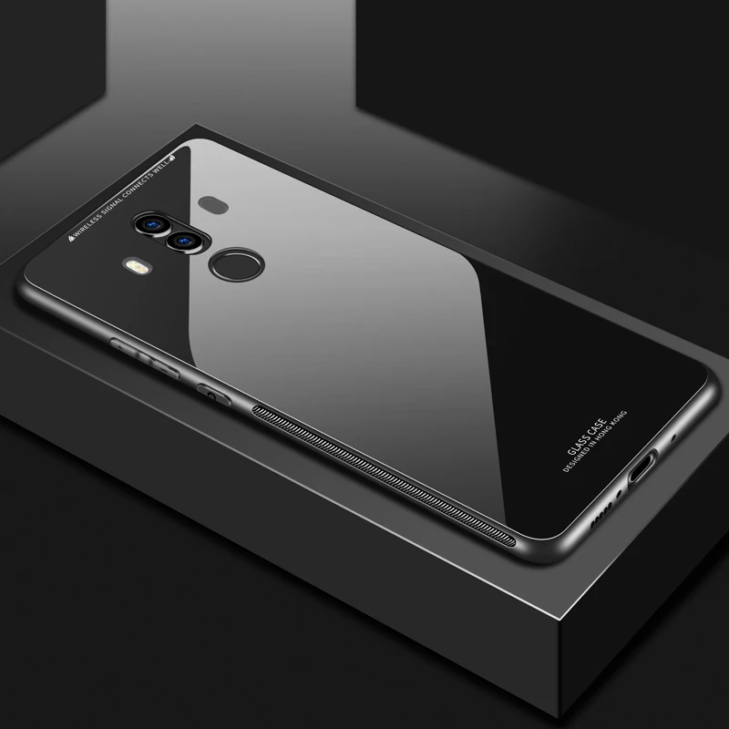 Для Huawei Mate 20 Lite чехол Роскошный Глянцевый закаленное стекло мягкая силиконовая