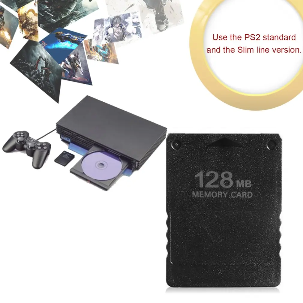 Для PS2 8 MB/64 MB/128 MB карты памяти карты расширения памяти подходит для sony Playstation 2 PS2 черный 8/128M карты памяти