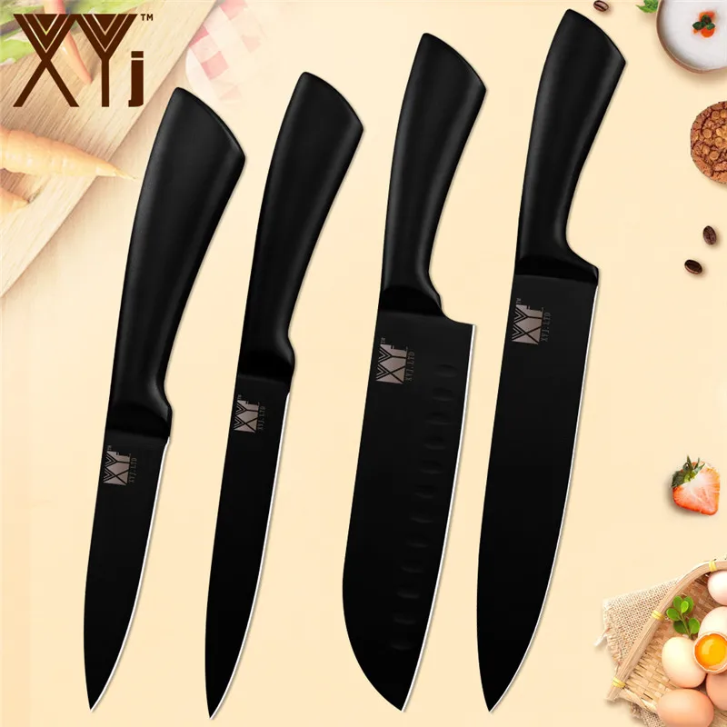 C.4pcs set XYj 8 ''7'' 5 ''3,5'' набор кухонных ножей из нержавеющей стали шеф-повара для нарезки хлеба сантоку кухонные аксессуары, нож - Цвет: C.4pcs set