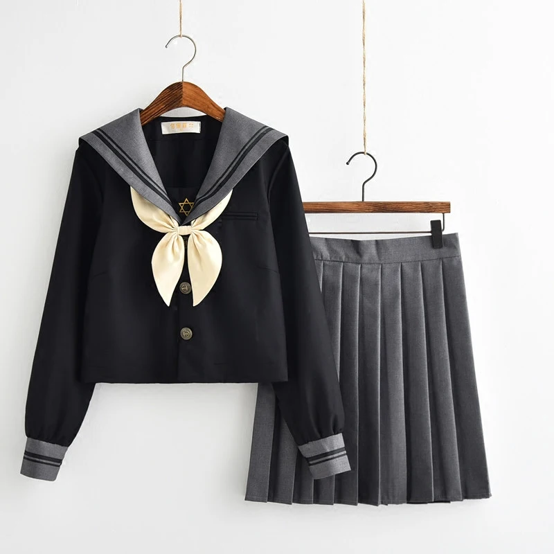 

High school students uniform jk long sleeve sailor suit female students wear school uniform college wind suit