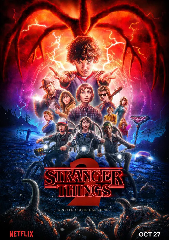 Stranger Things сезон 2 постеры для фильмов настенные наклейки белые бумажные принты