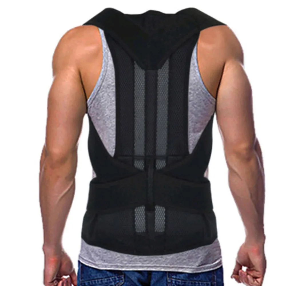 

Adjustable Black Back Posture Corrector Shoulder Lumbar Spine Brace Support Belt Health Care for Men Women Unisex