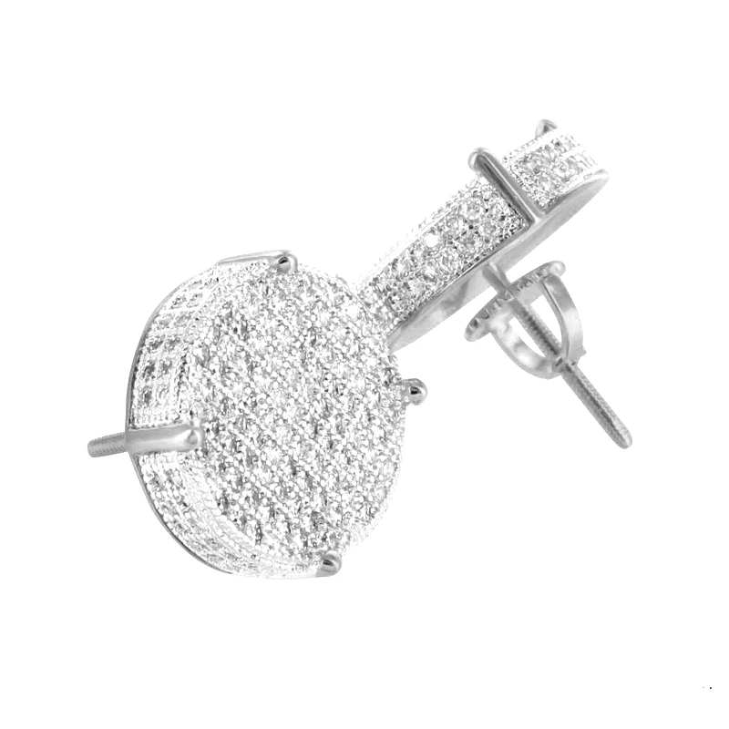 Высокое качество 14 мм круглый микро проложить кубического циркония родий/золото