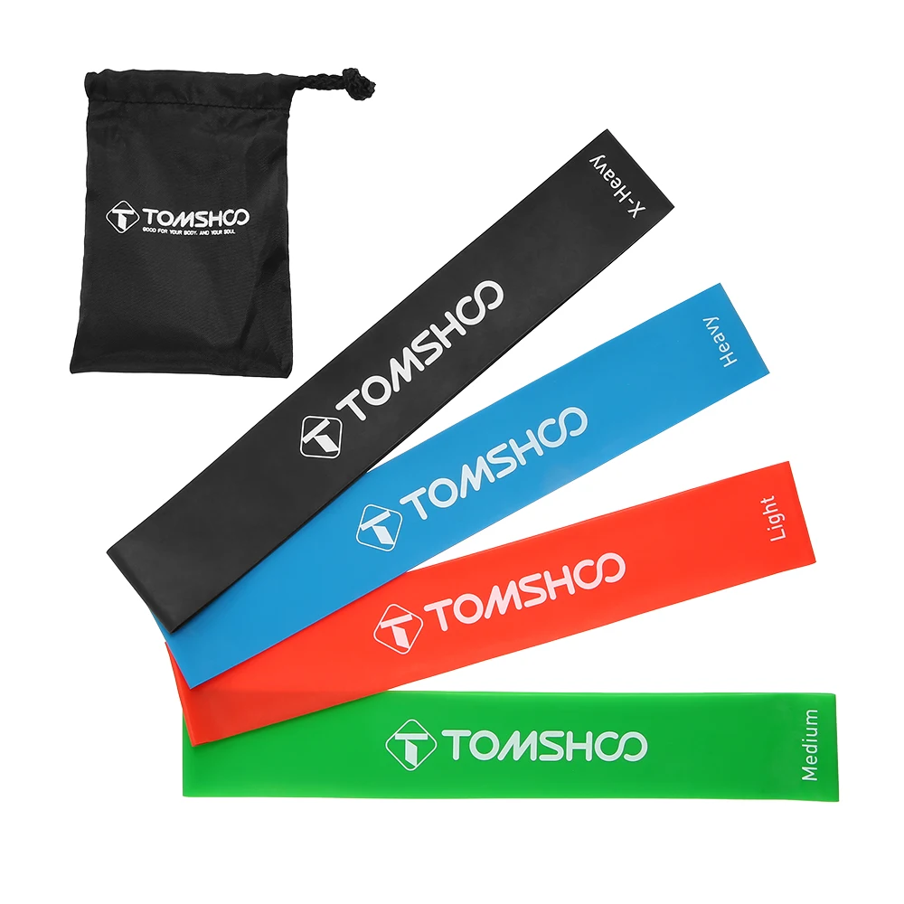 Комплект латексных эспандеров TOMSHOO эластичные ленты для йоги и фитнеса с сумкой 17