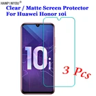3 шт.лот для Huawei Honor 10i 6,21 дюйма, Новая прозрачнаяАнтибликовая матовая защитная пленка для переднего экрана, защитная пленка для сенсорного экрана