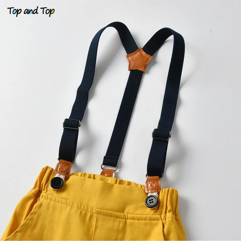 Комплект одежды для мальчиков белая рубашка с длинным рукавом + комбинезон