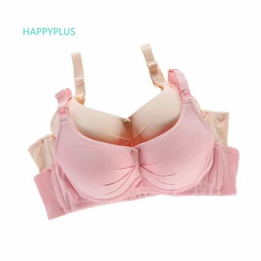 HAPPYPLUS, 2 шт./лот размера плюс, Бюстгальтер для кормления, пуш-ап, бюстгальтеры для беременных женщин, кормящих грудью, нижнее белье - Цвет: Mix 1