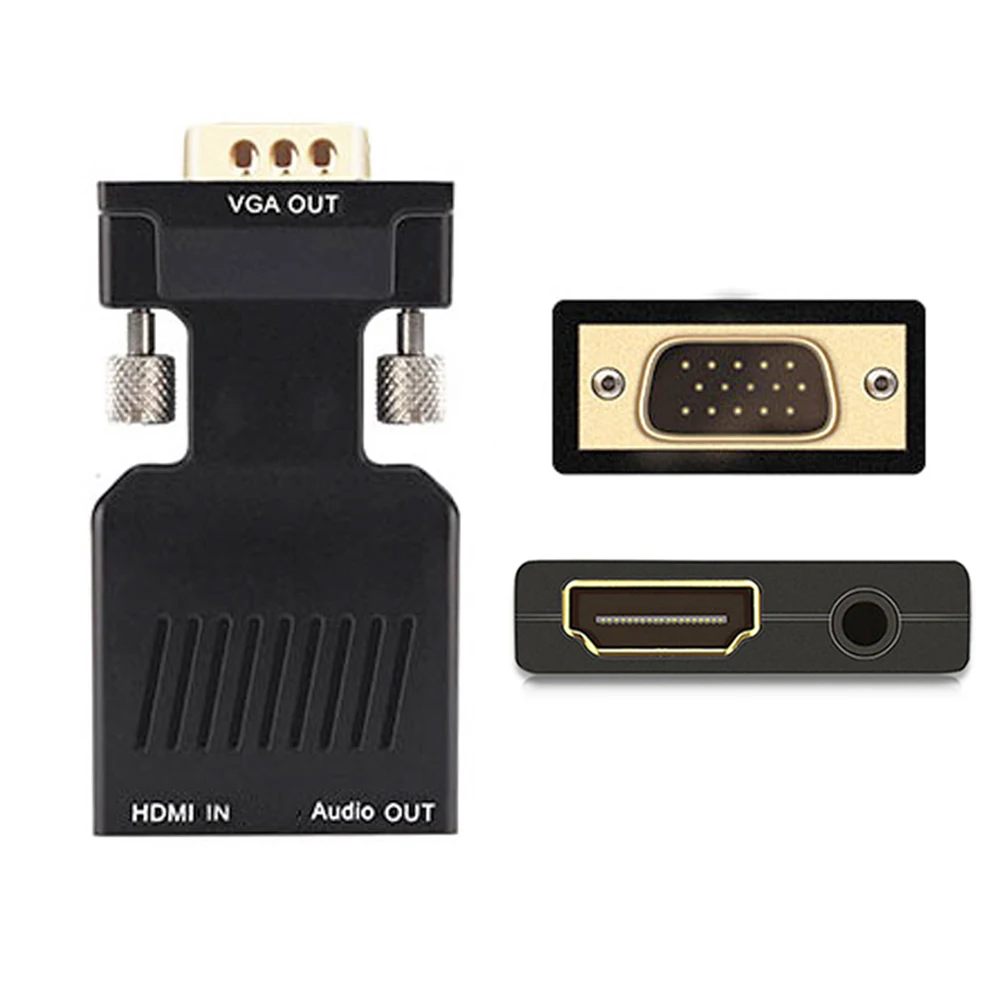 1080P Full HD Male VGA Out to Female HDMI in конвертер адаптер с аудио видео выходом для ПК ноутбука