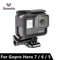 snowhu for gopro hero 7 6 5 frame mount protective border frame case for black camera go pro hero 7 6 5 accessories ld03