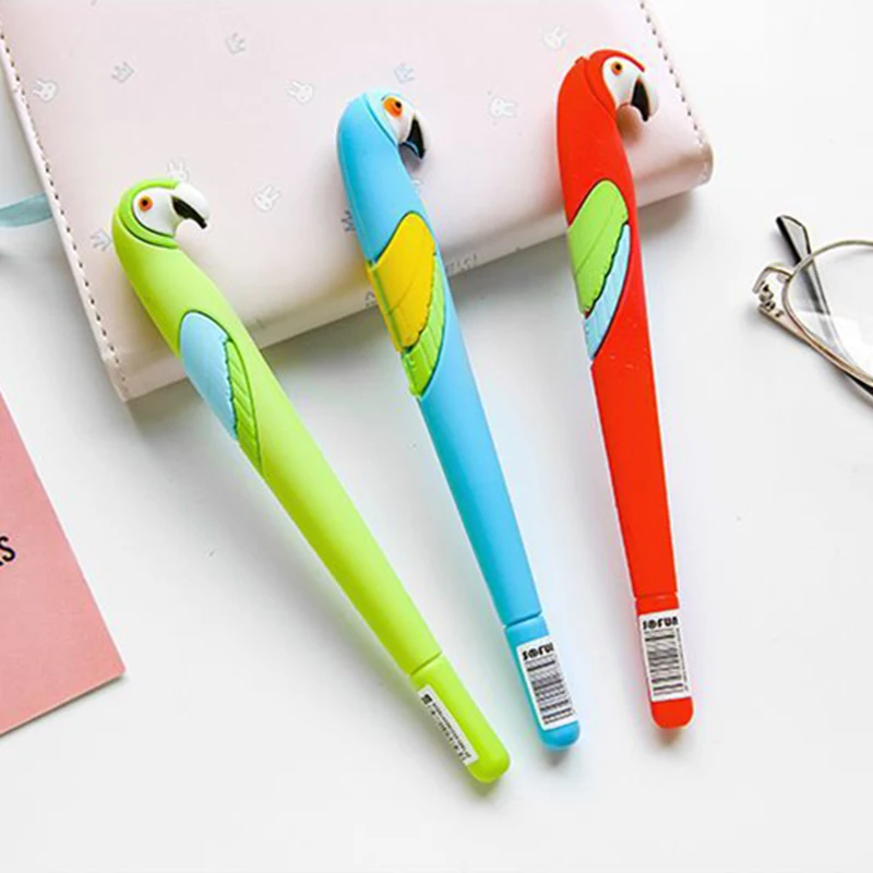 1 шт. мультфильм животных попугай гелевая ручка школьников милые канцелярские