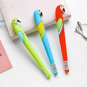 1 шт. мультфильм животных попугай гелевая ручка школьников милые канцелярские принадлежности 0,5 мм цвет синий, черный; Большие размеры ручки для подписи подарок Escolar канцелярские принадлежности