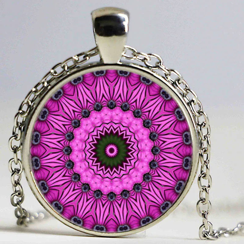 Винтажные фрактальные ожерелья и подвеска Мандала хна ожерелье для йоги