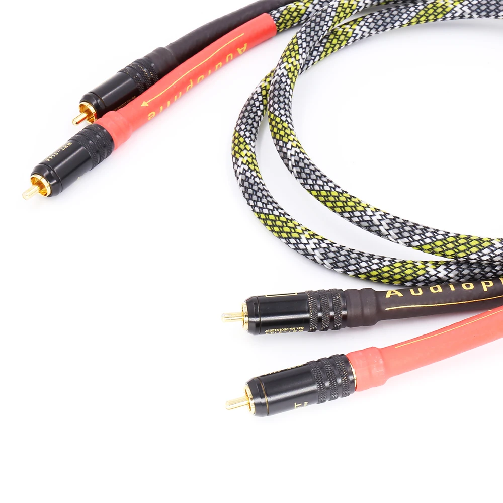 Hi-Fi RCA соединительный кабель 2RCA штекер-штекер аудиокабель с позолоченным