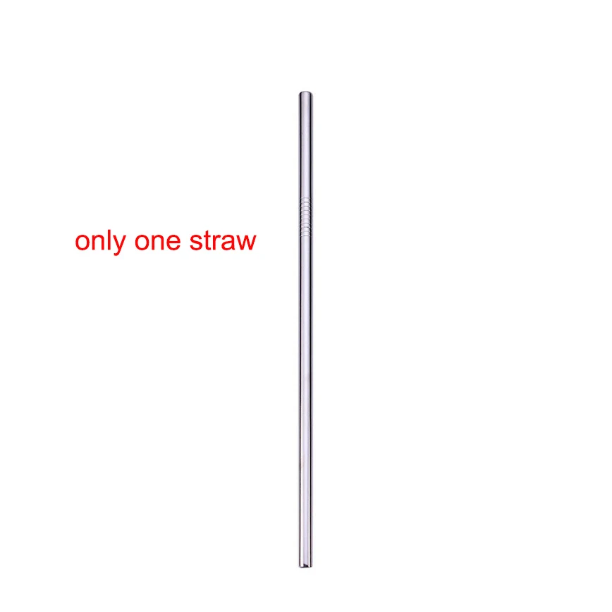 only one straw UPORS 5 шт. 304 соломинка из нержавеющей стали многоразовые изогнутые металлические соломинки смузи Питьевая соломинка+ щетка для очистки/мешочек - Цвет: only one straw
