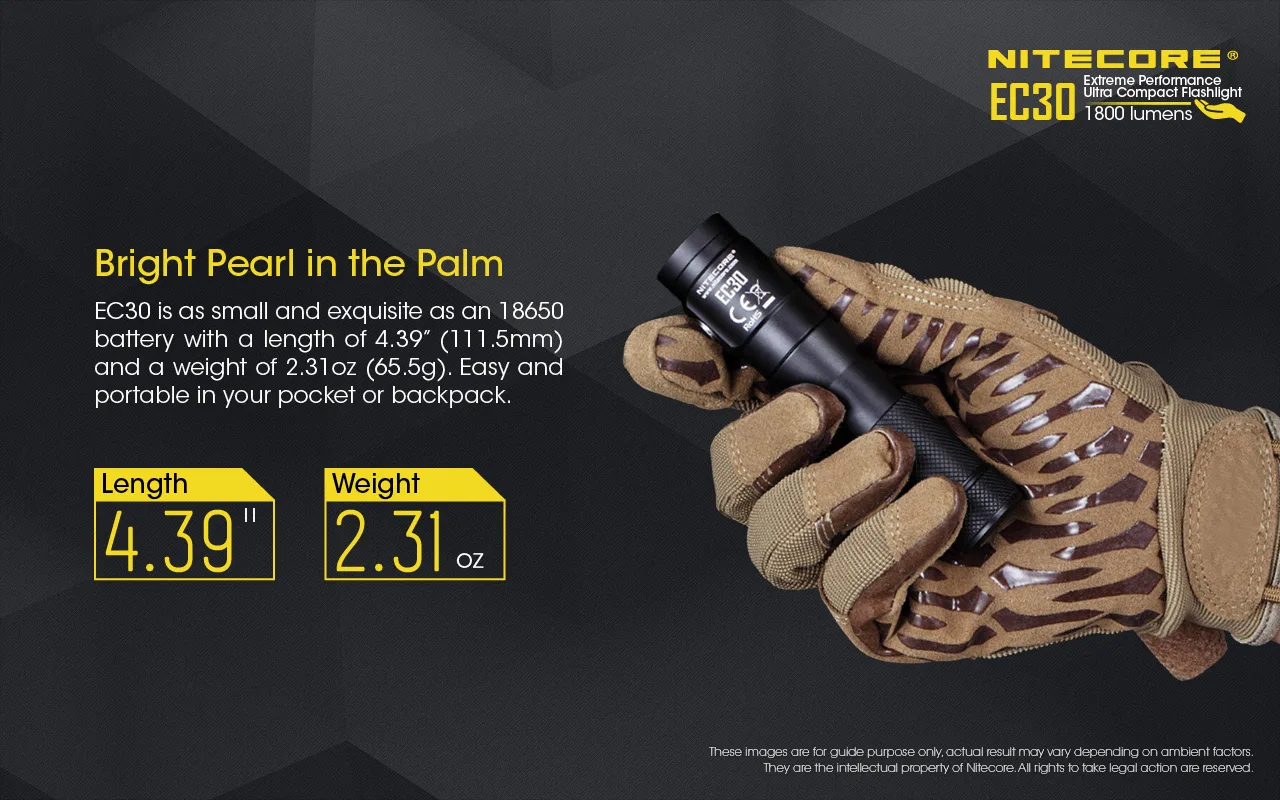 NITECORE EC30 фонарик 1800лм CREE XHP35 HD светодиодный EDC для наружного кемпинга портативный фонарь Магнитный фонарик