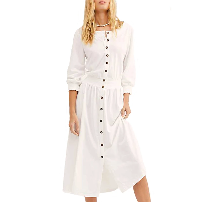 2019 Summer Long Dress Solid Color Casual Slim Tunic Maxi Women Evening Party Sundress Vestidos De Festa | Женская одежда