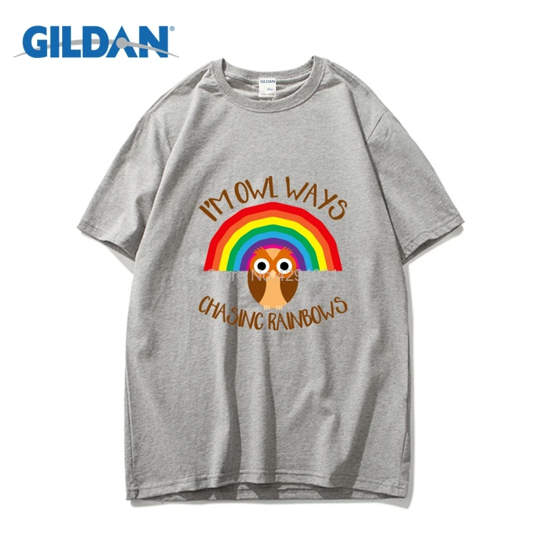 Я м Сова способов чеканка Rainbows Забавный птица Lover 2018 Camisa S майка бренды короткий